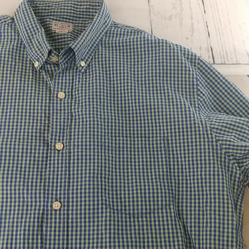 J. Crew Gingham Plaid Button Front Shirt Size XL (CL)